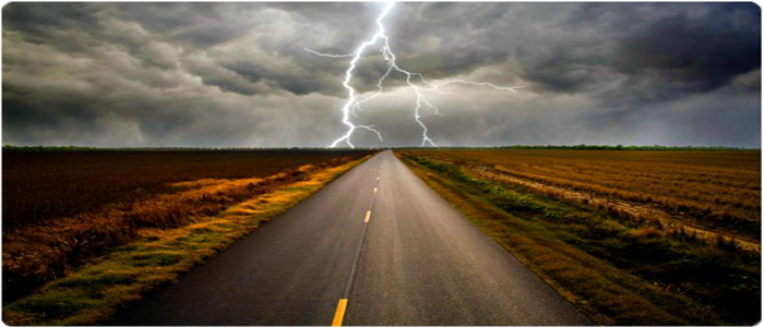 Road with Lightening